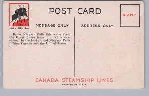 Whirlpool Rapids, Niagara Falls, Vintage Canada Steamship Lines Postcard