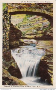 New York Watkins Glen Cascade Of Rainbow Falls Curteich