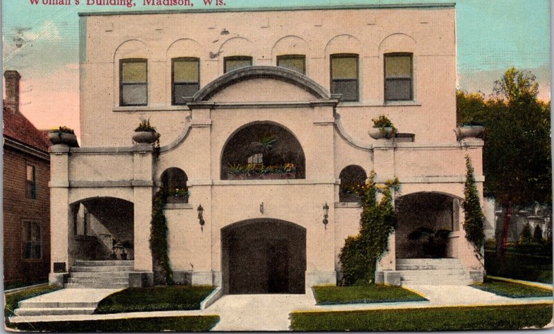 Postcard Woman's Building in Madison, Wisconsin