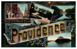 Rhode Island  Providence Vintage LARGE LETTER