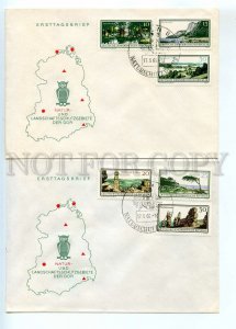 440797 EAST GERMANY GDR 1966 year set of FDC nature landscapes owl