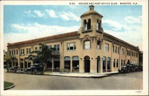 Manatee Florida FL Arcade and Post Office Building Vintage Postcard