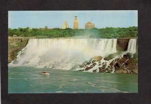 NY American Falls Maid of Mist Boat Ship Niagara ON New York Ontario Postcard