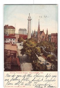 Baltimore Maryland MD Postcard 1907 Mount Vernon Place General View