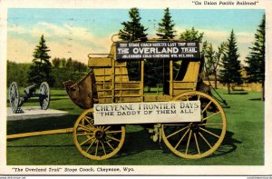 Wyoming Cheyenne Frontier Days The Overland Trail Stage Coach 1947 Curteich