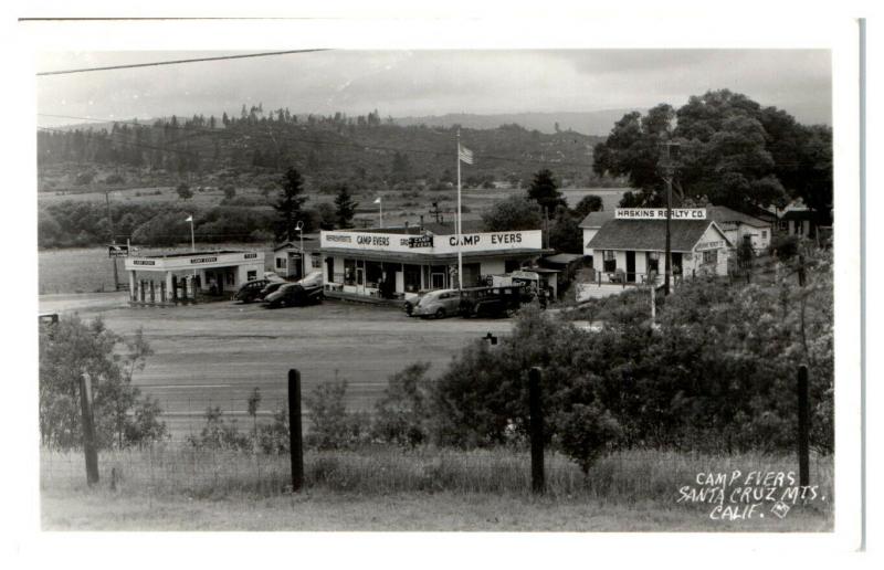 RPPC Camp Evers, Santa Cruz Mountains, CA Chevron Gas Station Postcard *5D