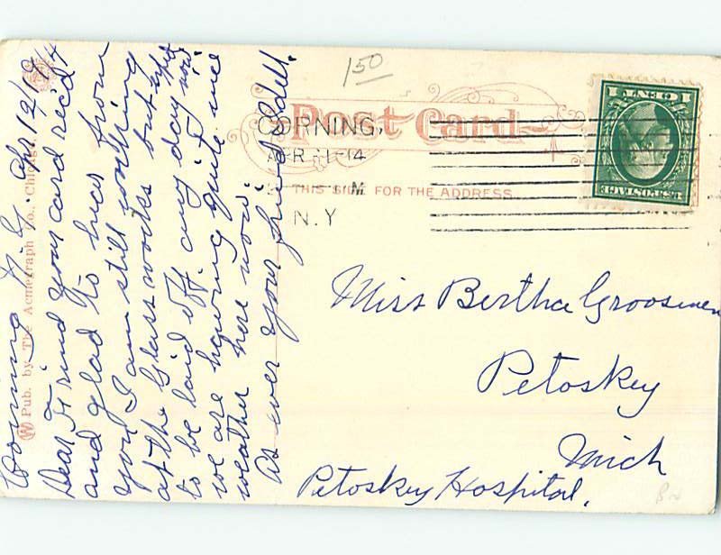 Divided-back POST OFFICE SCENE Finger Lakes - Geneva New York NY AF1175