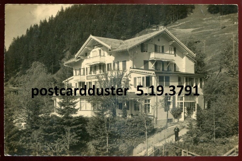 dc31 - SWITZERLAND Adelboden 1933 Hotel Edelweiss. Postage Due. Real Photo PC