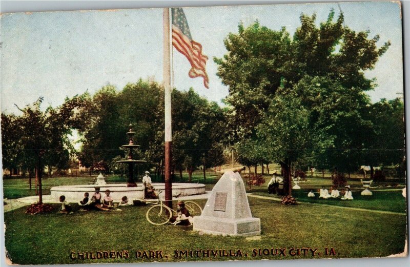 Children's Park, Smith Villa, Sioux City IA Vintage Postcard K28