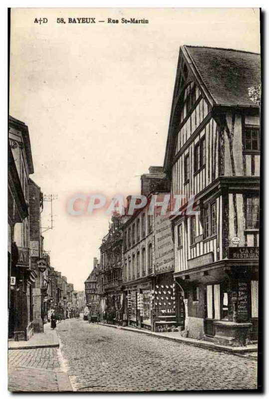 Old Postcard Bayeux Rue Saint Martin