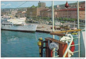 RIJEKA, Croatia, PU-1983; Harbour, Ships, Bus, Classic Cars