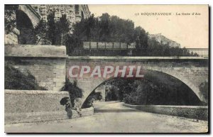 Old Postcard Roquefavour The route from Aix