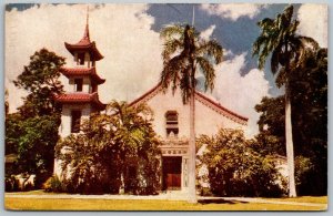 Honolulu Hawaii 1945 Postcard Fort Street Chinese Church US Navy Cancel