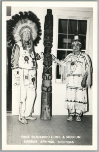 HARBOR SPRINGS MI AMERICAN INDIAN CHIEF MUSEUM VINTAGE REAL PHOTO POSTCARD RPPC