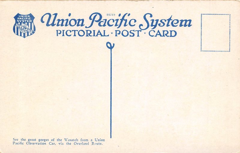 Union Pacific Railroad Train Weber Canyon Utah postcard