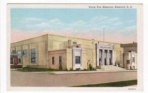 World War Memorial Hall Bismarck North Dakota postcard