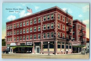 Ames Iowa IA Postcard Sheldon-Munn Hotel Exterior Building c1910 Vintage Antique