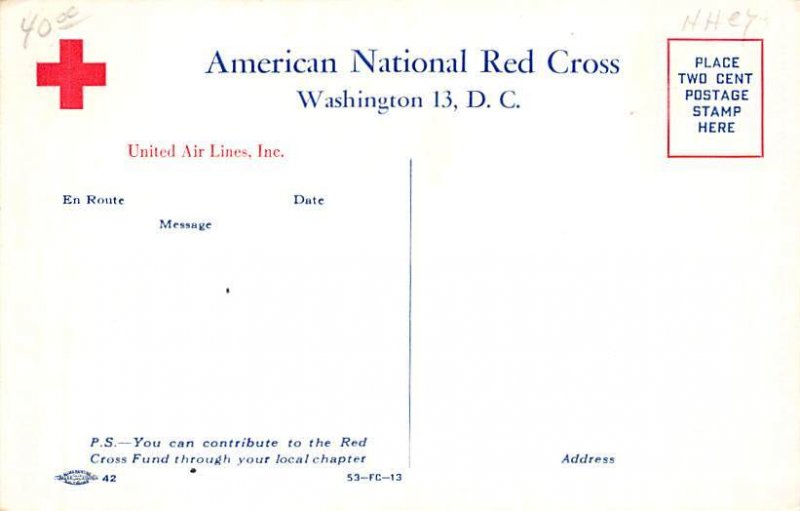Answer The Call American National Red Cross 1953 Red Cross Fund Unused 