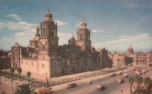 Vintage Postcard View of Cathedral Church De Mexico D. F. MX