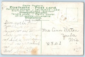 c1908 Greetings From Millston Flower Glitters Wisconsin Correspondence Postcard