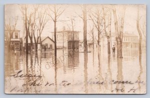 J99/ Portsmouth Ohio RPPC Postcard c1907 Flood Disaster Stores 380