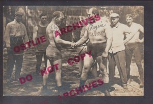 Humboldt IOWA RPPC c1910 FRANK GOTCH World Champion WRESTLER Training Camp #1