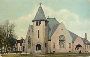 c1907 Printed Postcard; M.E. Church, Abingdon IL Knox County posted