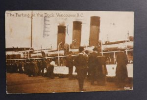 1919 Ship Postcard Cover From Victoria BC to Tulsa OK with ticket Dock parting