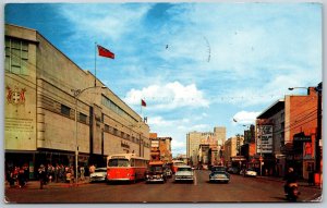 Vtg Edmonton Alberta Canada Jasper Avenue at 103rd Street 1950s Postcard