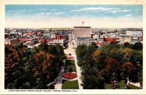 California Fresno Looking West From Court House Tower Curteich