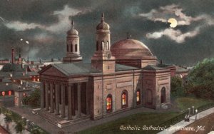 Vintage Postcard 1909 View of Catholic Cathedral Baltimore Maryland MD