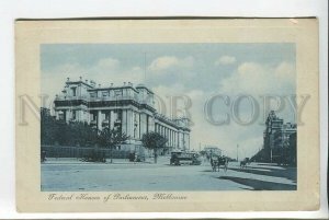 439376 AUSTRALIA MELBOURN Federal houses of Parlament TRAM Vintage postcard