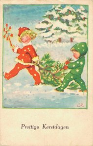 Merry Christmas Boy and Girl Found a Christmas Tree 06.11