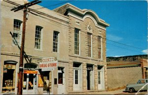 Vtg Virginia City Montana MT Rank's Drug Store 1960s Postcard