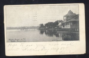 RED BANK NEW JERSEY 1909 SHREWSBURY RIVER SCENE VINTAGE POSTCARD