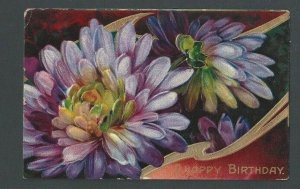 1909 Happy Birthday W/Flowers Embossed