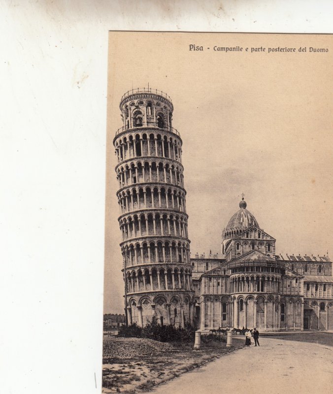 P1858 old italy postcard pisa-campanile e parte posteriore del duomo