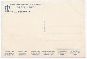 General Steam Navigation Co of Greece, Greek Line, TSS Neptunia PPC, Unposted 