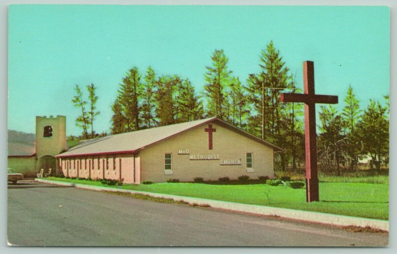 Mio Michigan~Methodist Church~Large Wooden Cross~Tower Entrance~1966