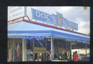 DEL RAY FLORIDA DOC'S ICE CREAM STAND DELRAY FLA. ADVERTISING POSTCRAD COPY