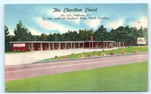 SOUTHERN PINES, NC North Carolina ~ CHARLTON COURT  c1950s Roadside  Postcard