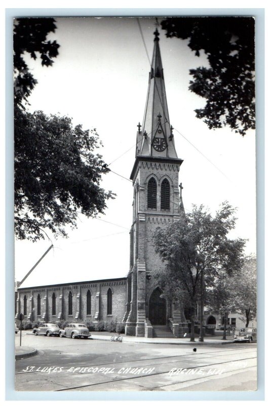 c1940'sSt. Lukes Episcopal Church Racine Wisconsin WI RPPC Photo Postcard