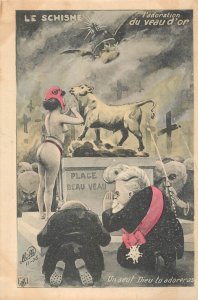The Schism the adoration of the golden calf 1905 postcard