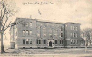 NEW BRITAIN, CT Connecticut  HIGH SCHOOL  Hartford County  1904 B&W Postcard