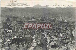 Old Postcard Clermont Ferrand Panorama taken to the Cathedral Tours