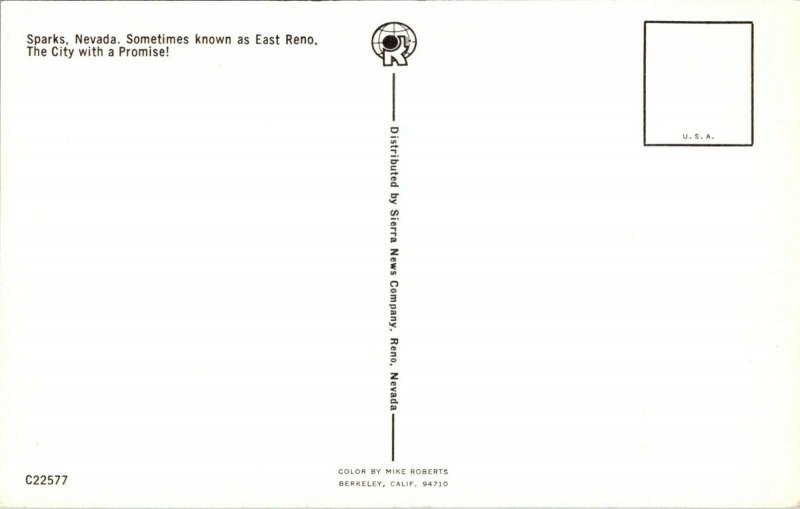 Nugget  & Downtown Sparks Nevada Postcard