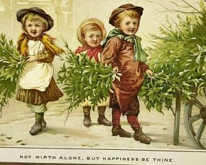 Rare Early De La Rue Postcard 'Not Mirth Alone, but happiness be thine' Children