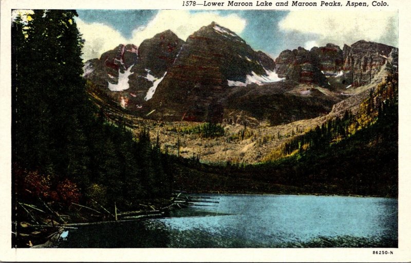 Colorado Aspen Lower Maroon Lake and Maroon Peaks