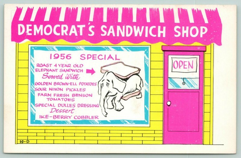 Comic Politics~Democrat Diner~Elephant Sandwich~Sour Nixon Pickles~1956 Special 