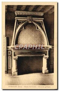 Old Postcard Etrepagny House Ste Isabelle Gothic Fireplace